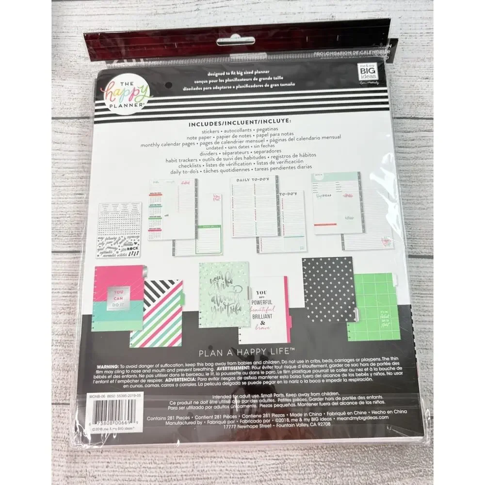 Happy Planner “BOLD & BOTANICAL” BIG DASHBOARD Layout 12 Mo UNDATED Bundle